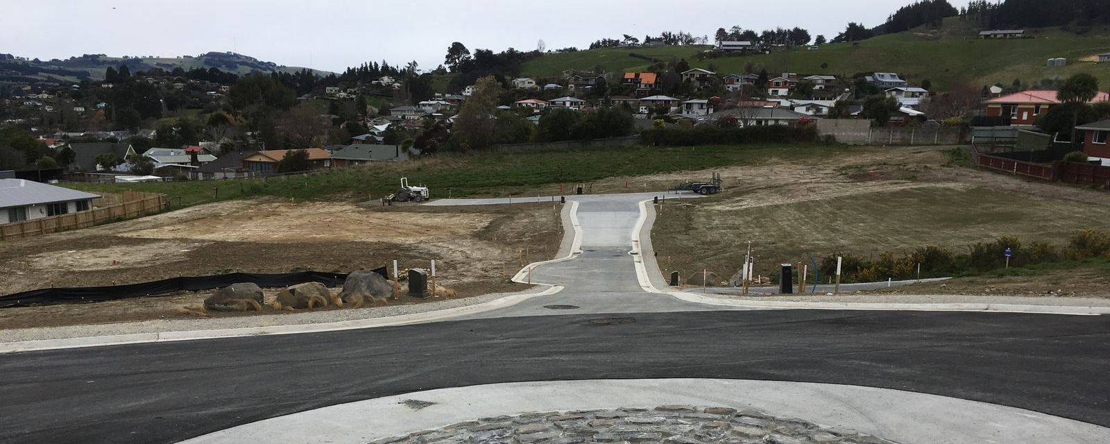 A completed subdivision road