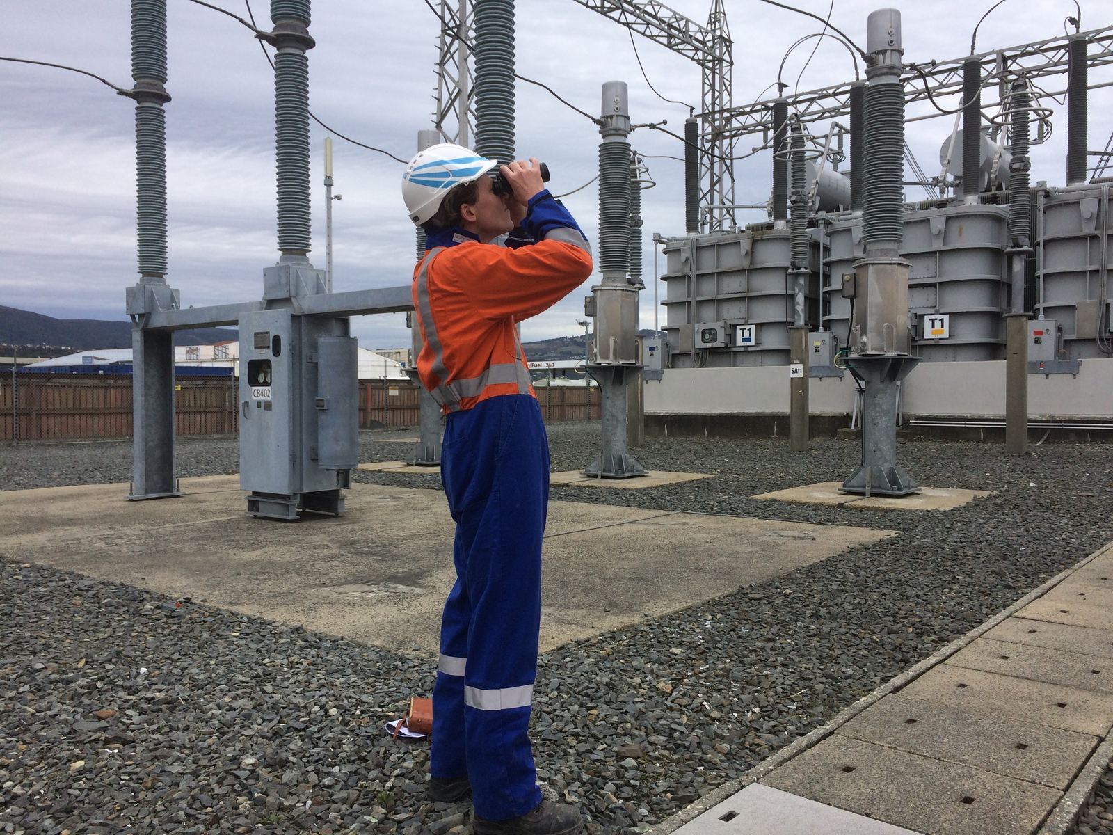 Site inspection at an electrical substation